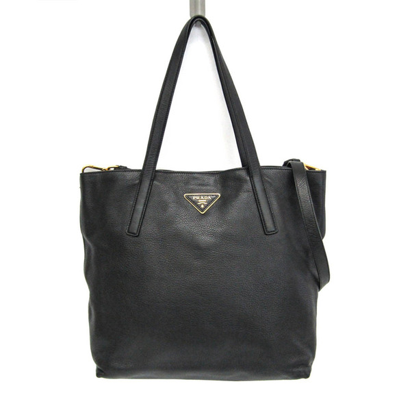 PRADA Black Leather Shoulder Bag - Picture 1 of 13